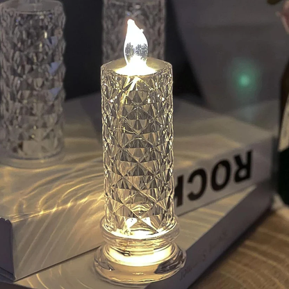 Battery-Operated Crystal LED Candle – Smokeless & Odorless Home Decor