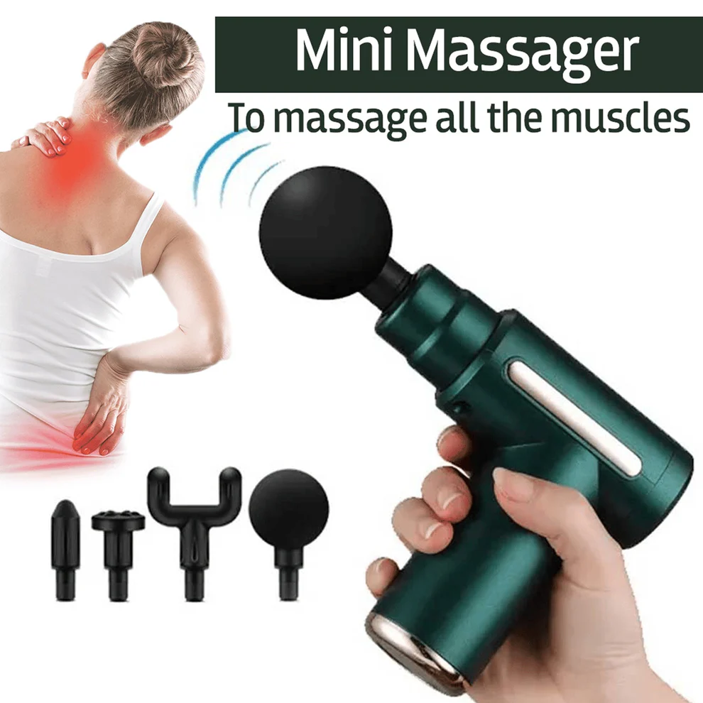 Cordless Full Body & Face Massage Gun with 6 Adjustable Speeds and 4 Specialized Heads