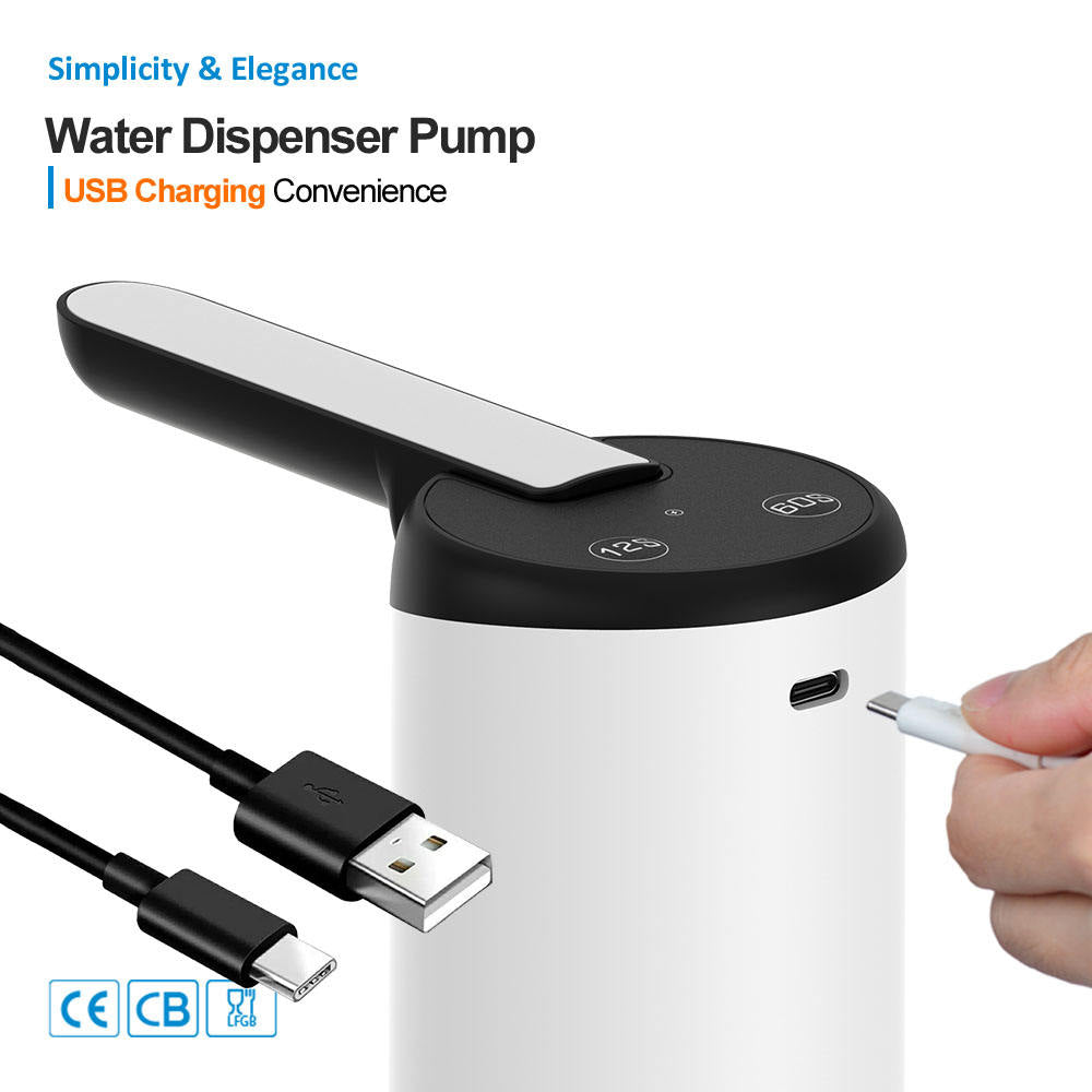 USB Rechargeable Electric Water Dispenser Pump with Removable Spout