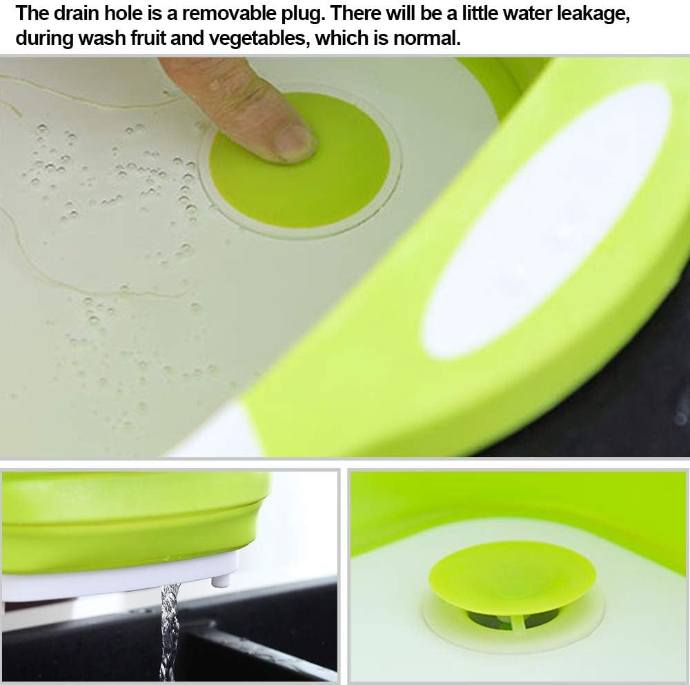 3-in-1 Foldable Cutting Board, Dish Rack, and Washing Bowl