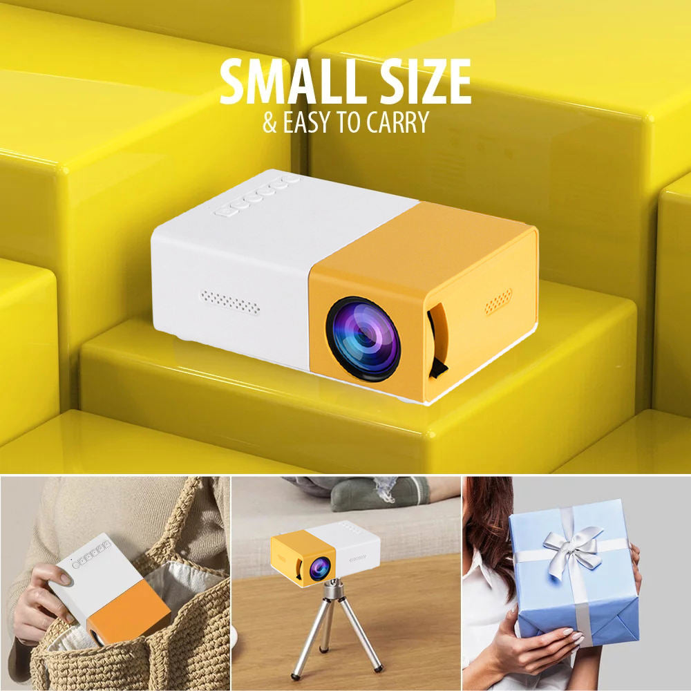 Mini Portable Movie Projector with LCD Display and Built-in Speakers