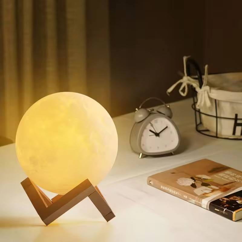 3D Moon Lamp with Touch Control and Adjustable Brightness