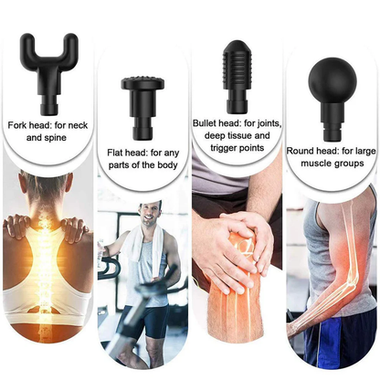 Cordless Full Body & Face Massage Gun with 6 Adjustable Speeds and 4 Specialized Heads