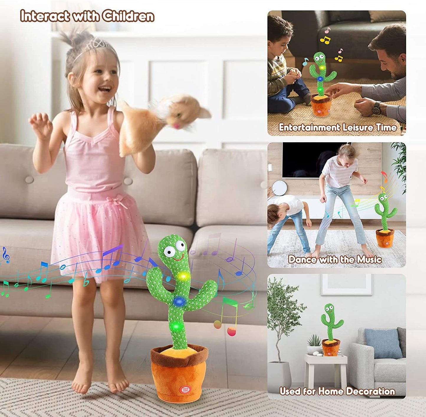 Dancing Cactus Toy – Talking, Singing & Mimicking Plush