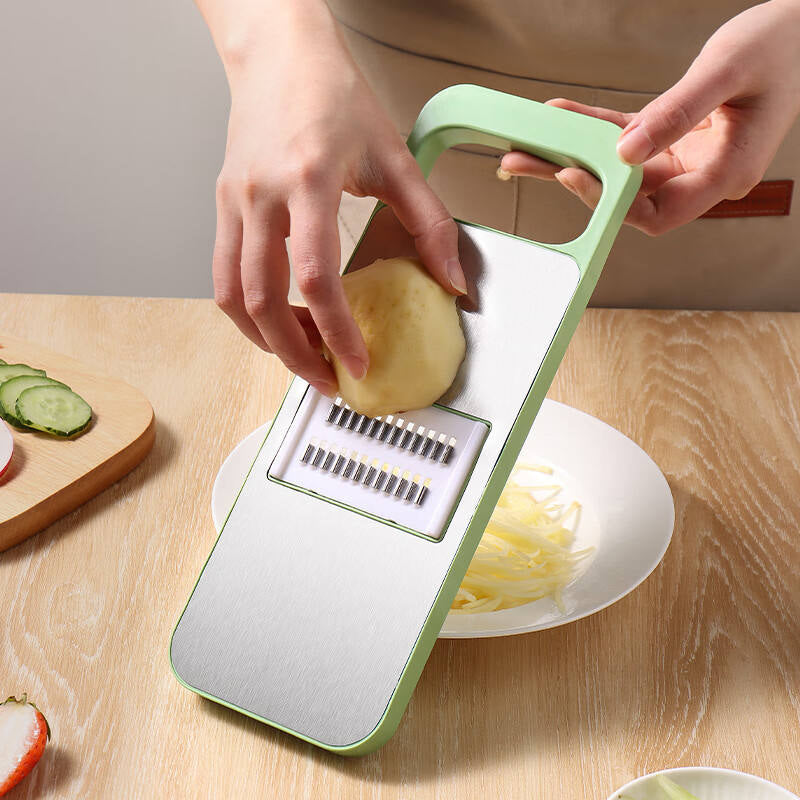 5-in-1 Foldable Vegetable Slicer with Stainless Steel Blades and Protective Guards