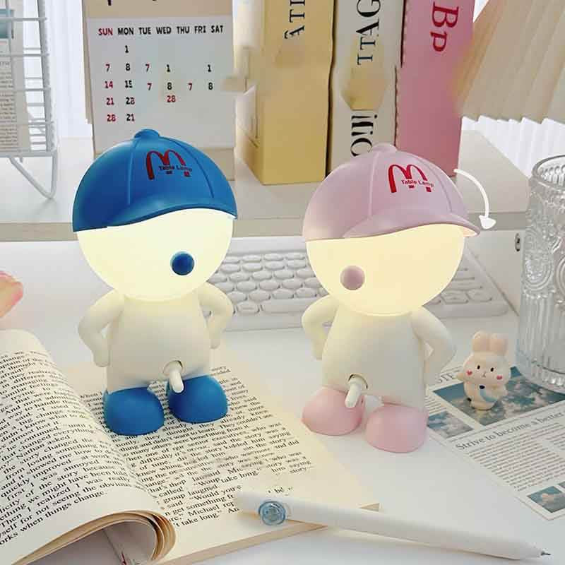 Portable Cartoon LED Desk Lamp with Eye-Friendly Light and USB Charging