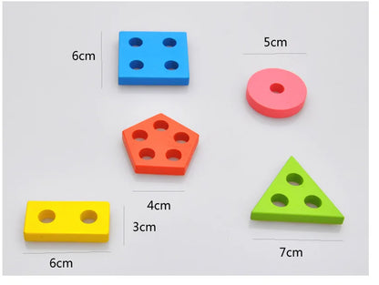 Geometric Brick 5-Angle Matching Column Blocks - Educational Toy for Preschoolers