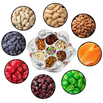 Multipurpose 7-Compartment Rotating Dry Fruit, Snack, and Spice Storage Box