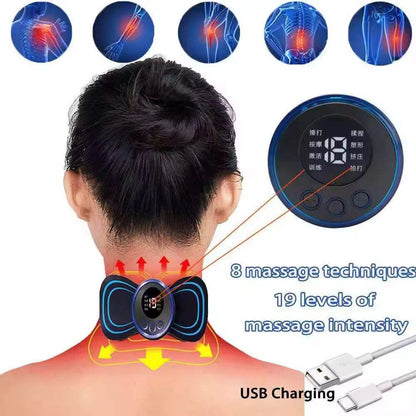 Portable USB EMS Neck Massager – Electric Cervical Pain Relief Device