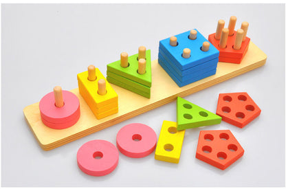 Geometric Brick 5-Angle Matching Column Blocks - Educational Toy for Preschoolers