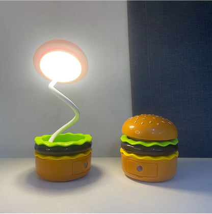 Burger Delight: Folding Rechargeable LED Night Lamp for Kids