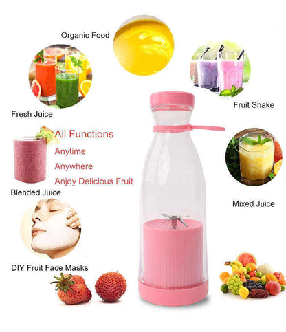 Portable Blender for Smoothies & Juices – USB Rechargeable Mini Juicer (380ml, 6 Blades, BPA-Free)