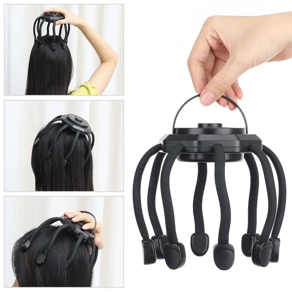 USB Rechargeable Octopus Claw Head Massager