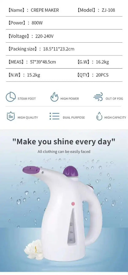 Portable Handheld Garment Steamer with Water Tank