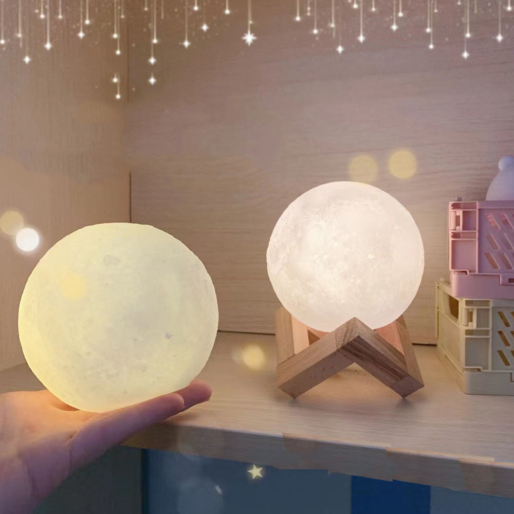 3D Moon Lamp with Touch Control and Adjustable Brightness