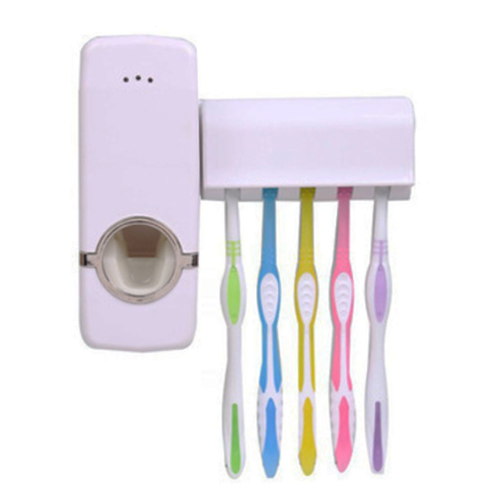 Automatic Toothpaste Dispenser and Toothbrush Holder Set