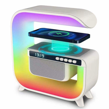 Multi-Function Wireless Speaker Desk Lamp with Wireless Charger & Alarm Clock