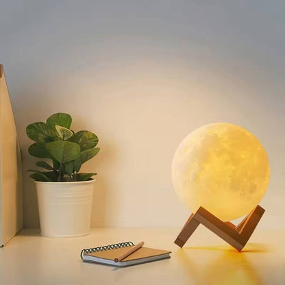 3D Moon Lamp with Touch Control and Adjustable Brightness