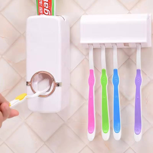 Automatic Toothpaste Dispenser and Toothbrush Holder Set