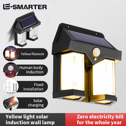 High-Efficiency Outdoor Solar Wall Lamp with Motion Detection