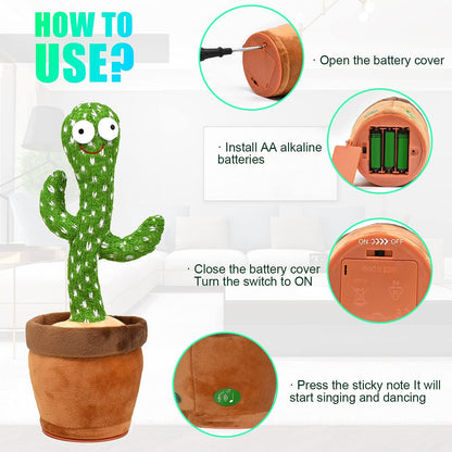 Dancing Cactus Toy – Talking, Singing & Mimicking Plush