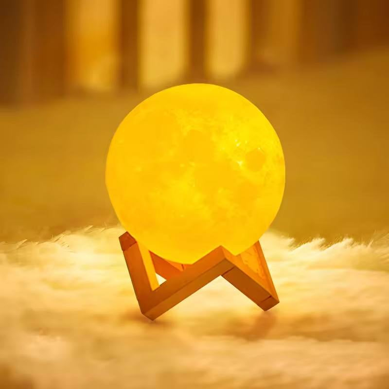 3D Moon Lamp with Touch Control and Adjustable Brightness