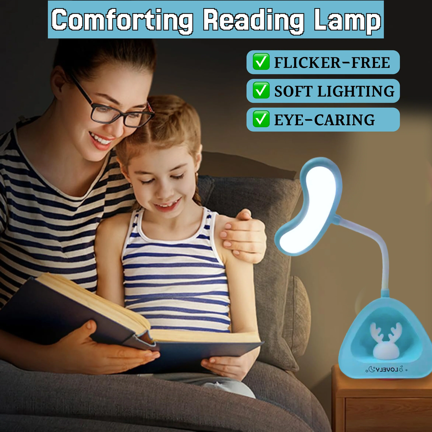 Little Rabbit Night Light – USB Rechargeable Foldable Bedside Lamp for Kids