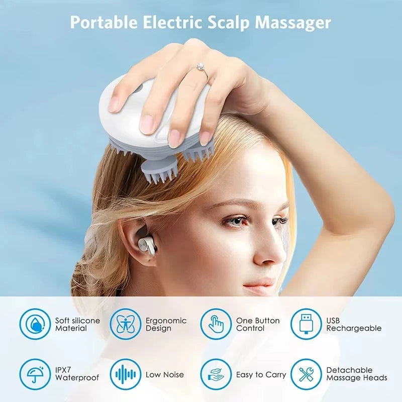 Smart Electric Scalp and Pet Massager with Multi-Speed Settings